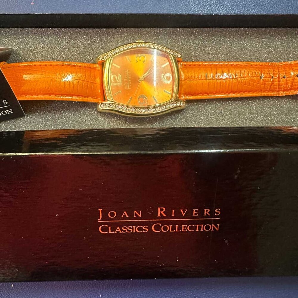 Joan Rivers Orange Leather Watch | Box & Tags | Excellent Condition